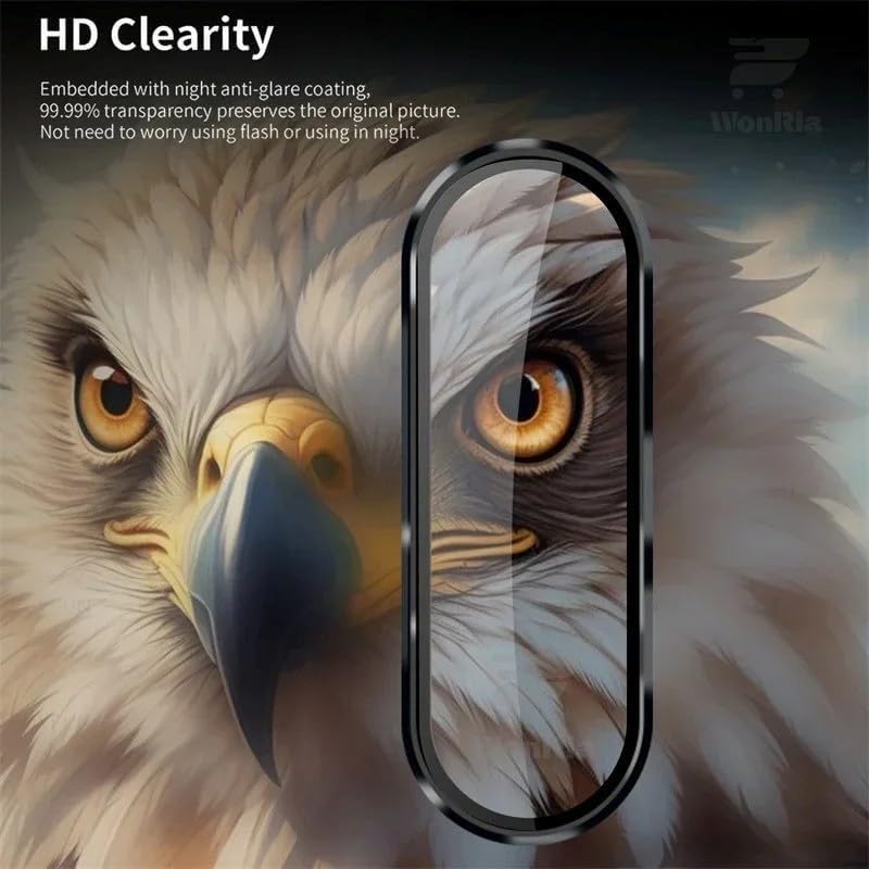Image of Pack 1 - Metal Frame Camera lens Protector for Samsung M36 5G Camera Tempered Glass Aluminum Alloy Rings, Ultra-HD Metal Frame- Black
