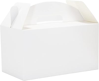 HUAPRINT White Treat Boxes Large Bulk,Gable Boxes 30 Pack 9.45x5x5Inches,Party Favor Boxes Goodie Boxes for Birthday Party...