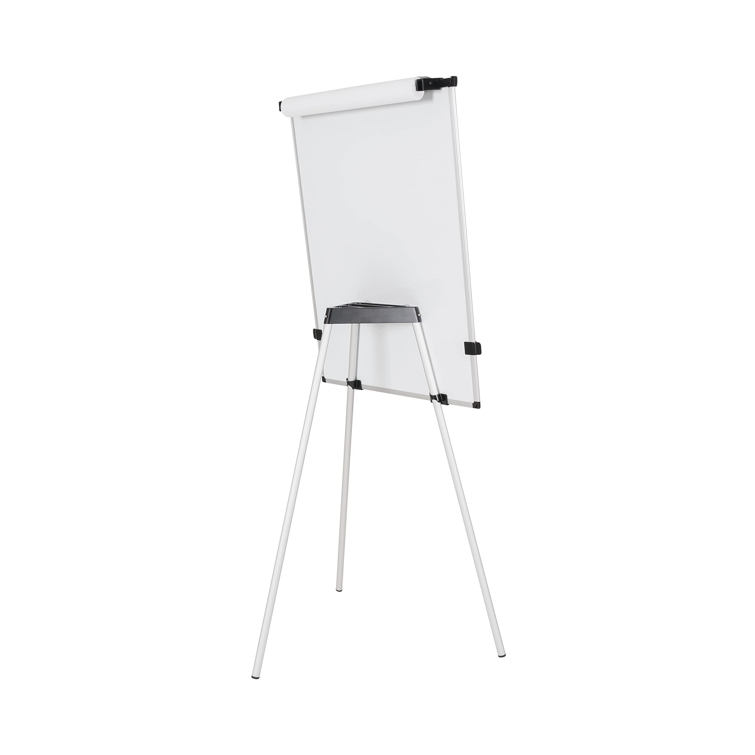 Bi-Office Earth Kyoto Lavagna Portablocco Treppiede, Con Rotolo Di Carta, Con Bracci Estensibili, 70 x 100 cm (formato euro), Superficie Magnetica e Cancellabile A Secco, Cornice In Alluminio