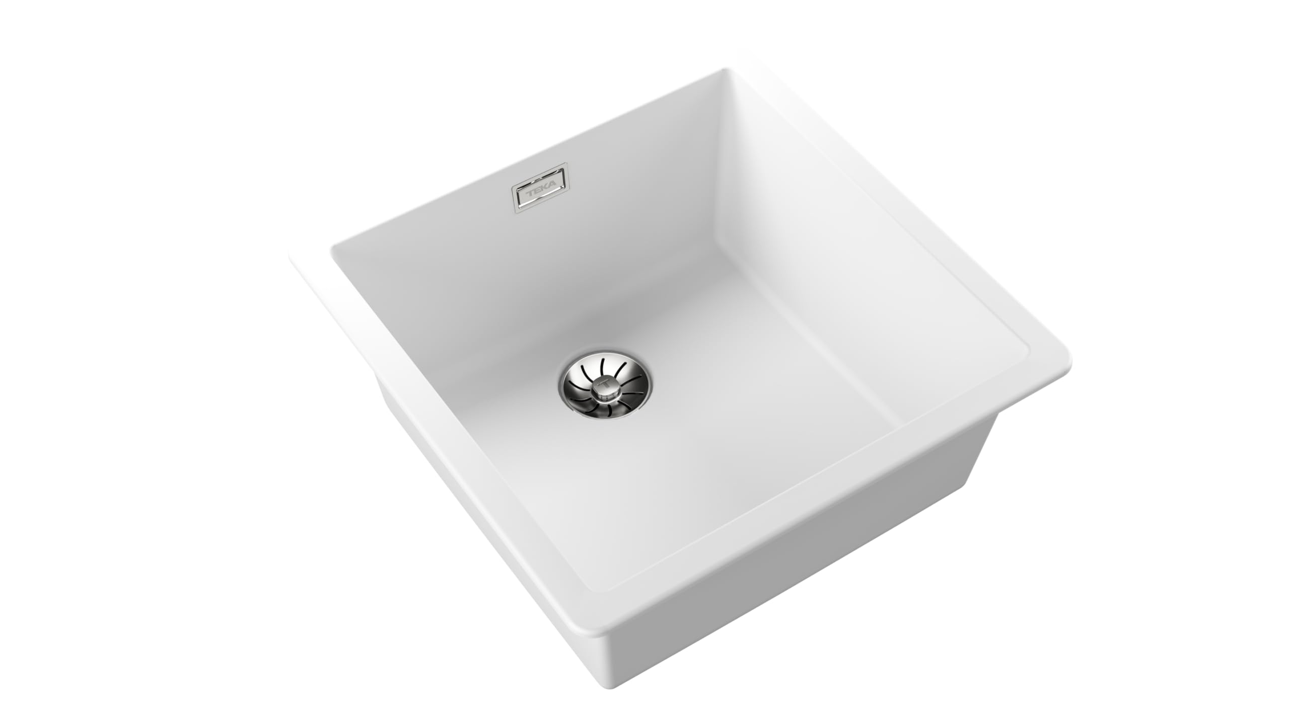 TEKA Fregadero Tegranite+ 1 Seno, Doble Instalación Encastre o Bajo Encimera, No Poroso, Profundidad 20cm, Desagüe PerfectFlow con Sifón, Modelo Radea R10 40.40 M-TG