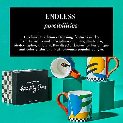 Taza decorativa de cerámica con asa MacKenzie-Childs Coco Davez miniatura 2