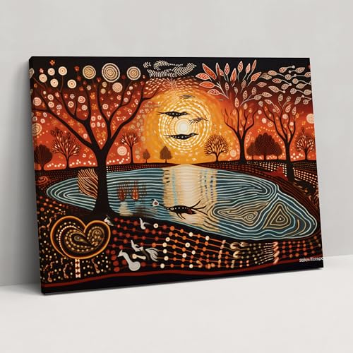 Painted Anarchy Aboriginal Wall Art - Dreamtime Narratives In Canvas Print - Aborginal, Narrative, Mythology, Aboriginal, 18" x 12"