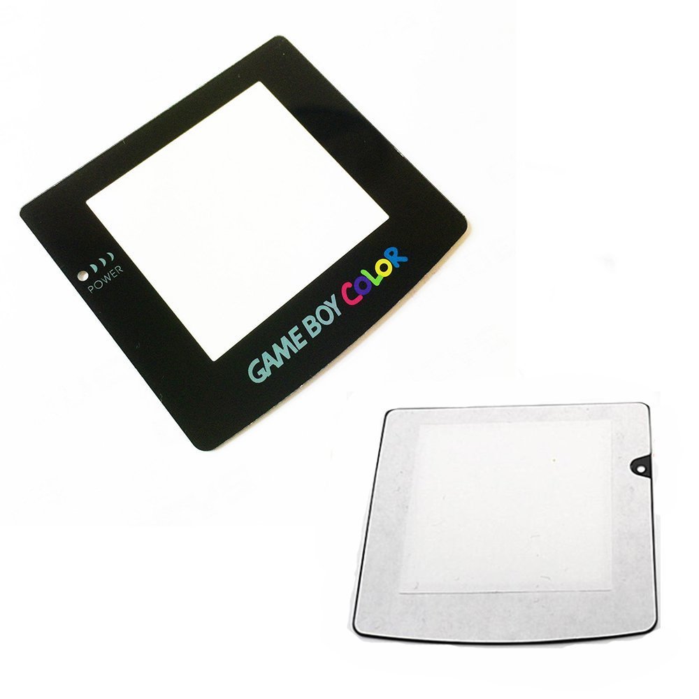 Perfect Part Black Screen Lens Case Cover Protector For Game Boy Color GBC System Replacement (with Back Adhesive)