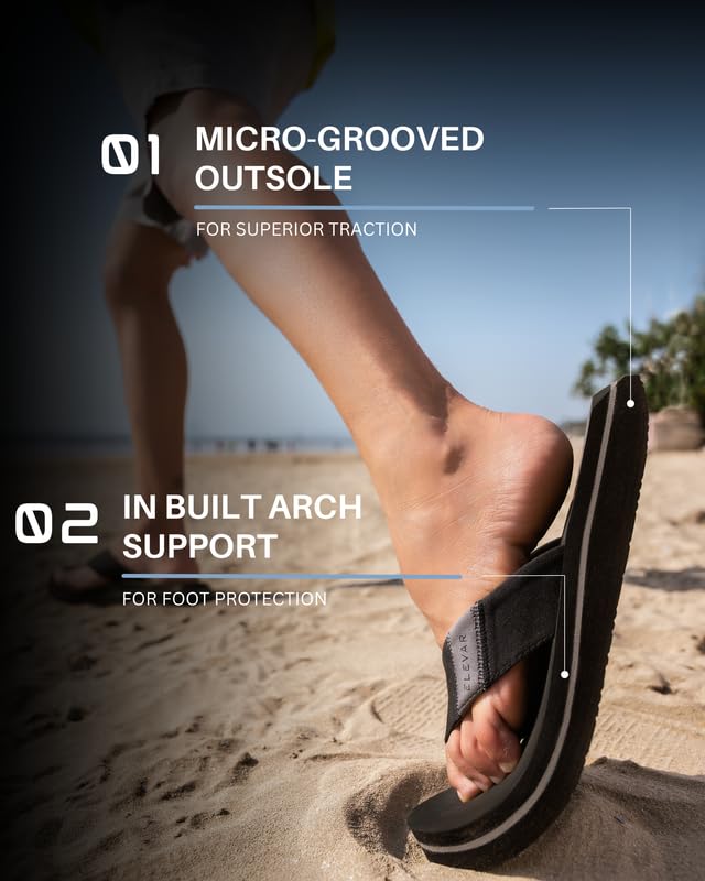 Image of ELEVAR Neo Stryde Men's Flip-Flops with QuadraFoam Cushioning Super Soft & Comfortable EVA Slippers for Men Stylish Indoor & Outdoor Slippers with Arch Support & Lycra Lining for All-Day Comfort