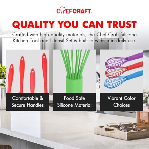 Image of Chef Craft Premium Silicone Wire Cooking Whisk, 10.5 inch, Green
