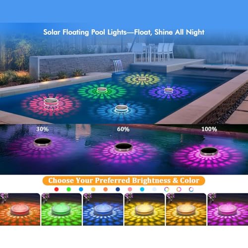 Luces solares para piscina LED impermeables con control remoto 5