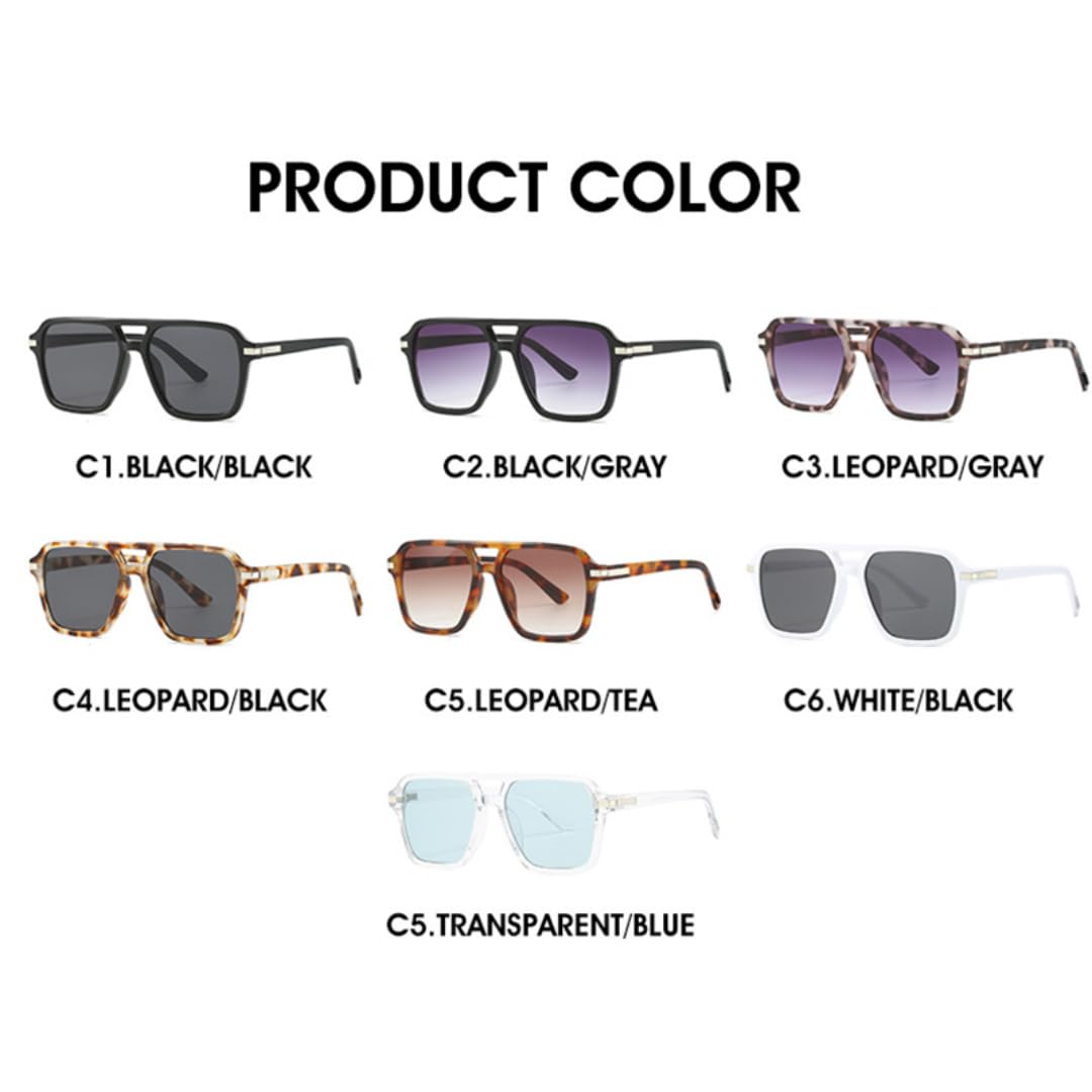 Gafas de sol de gran tamaño de lujo para mujeres y hombres, estilo vintage punk, montura ancha, doble puente