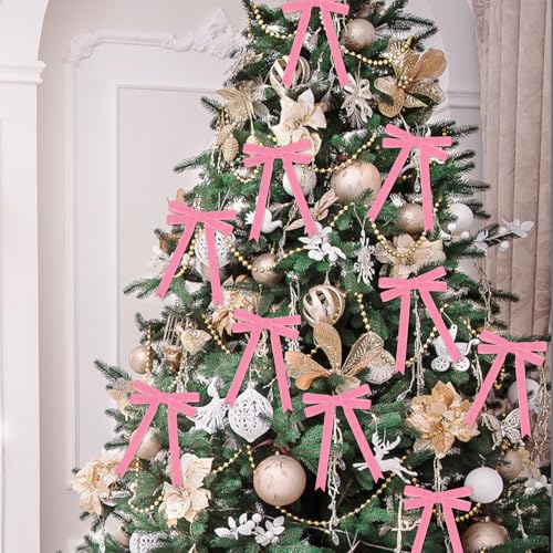 Image of Tsorode 10 Yards Black Velvet Ribbon 1 Inch for Christmas Tree,Velvet Christmas Ribbon for Gift Wrapping Crafts Bow Wreath Holiday Decorations (Pink, 5 /8 inch-10 Yard)