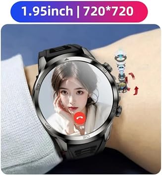 H19 4G Full Netcom Smartwatch Android 9.0 With 1.95 inch Amoled Screen 900W Rotating Camera GPS WIFI Smart Watch Men (Silver,4GB 128GB)