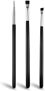 WLLHYF 3Pcs Fine Angled Eyeliner Brush, Precision Eyeliner Eyebrows Makeup Brush Set Ultra thin Brushes Slanted Flat Angle for Beauty Cosmetic Tool (E65/E15/eyeliner brush-3pcs)