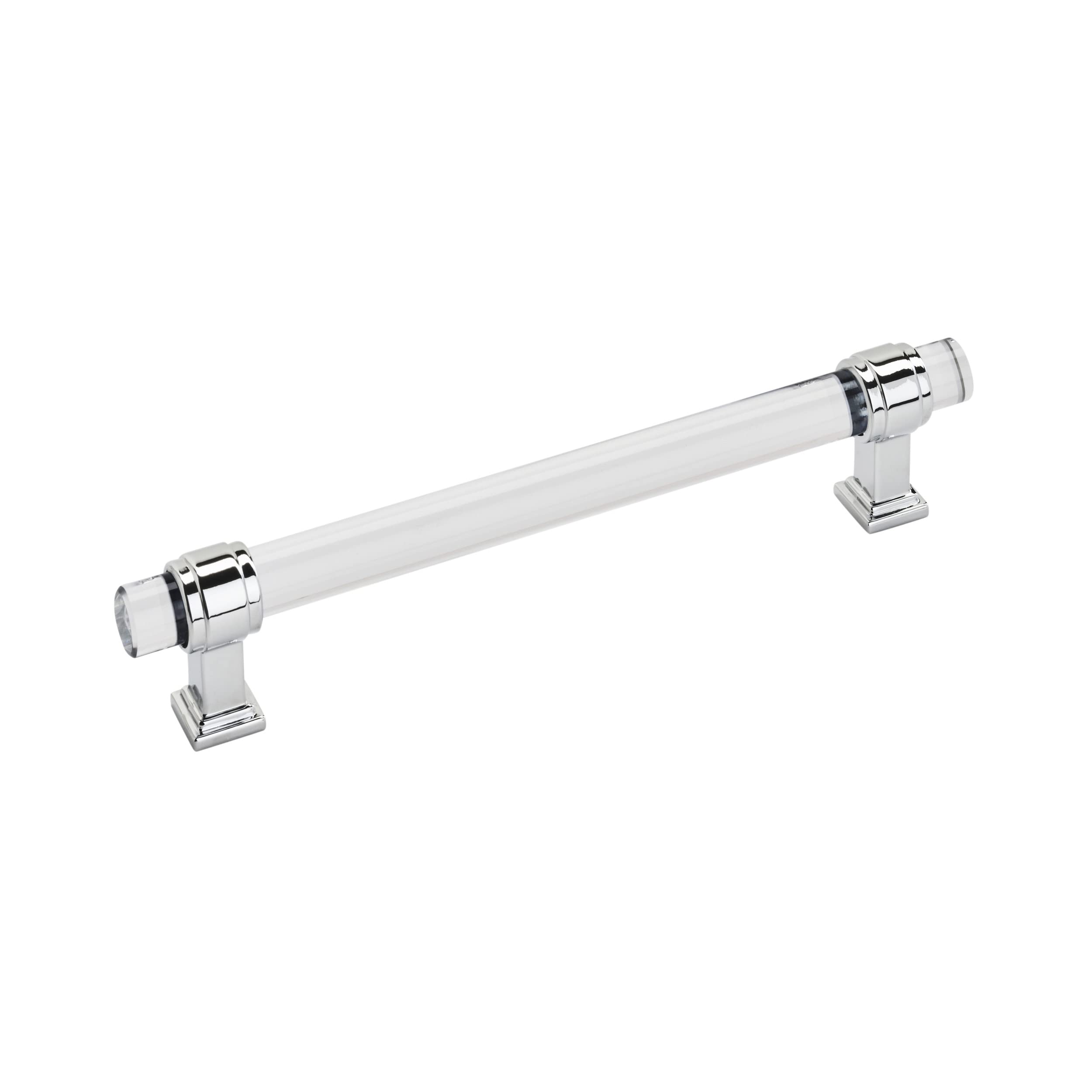 Amerock | Cabinet Pull | Clear/Polished Chrome | 6-5/16 inch (160 mm) Center to Center | Glacio | 1 Pack | Drawer Pull | Drawer Handle | Cabinet
