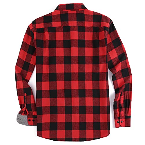 WARHORSEE Flannel Shirt for Men Long Sleeve Regular Fit Button Down Casual Plaid Shirt2