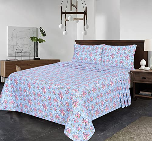 Zoyer 100% Cotton Flannel Sheet Set (Queen, Spring) - Printed 4 Pc Luxury Bed Sheets - Cozy, Soft, Warm, Breathable Bedding Set… #TOP3