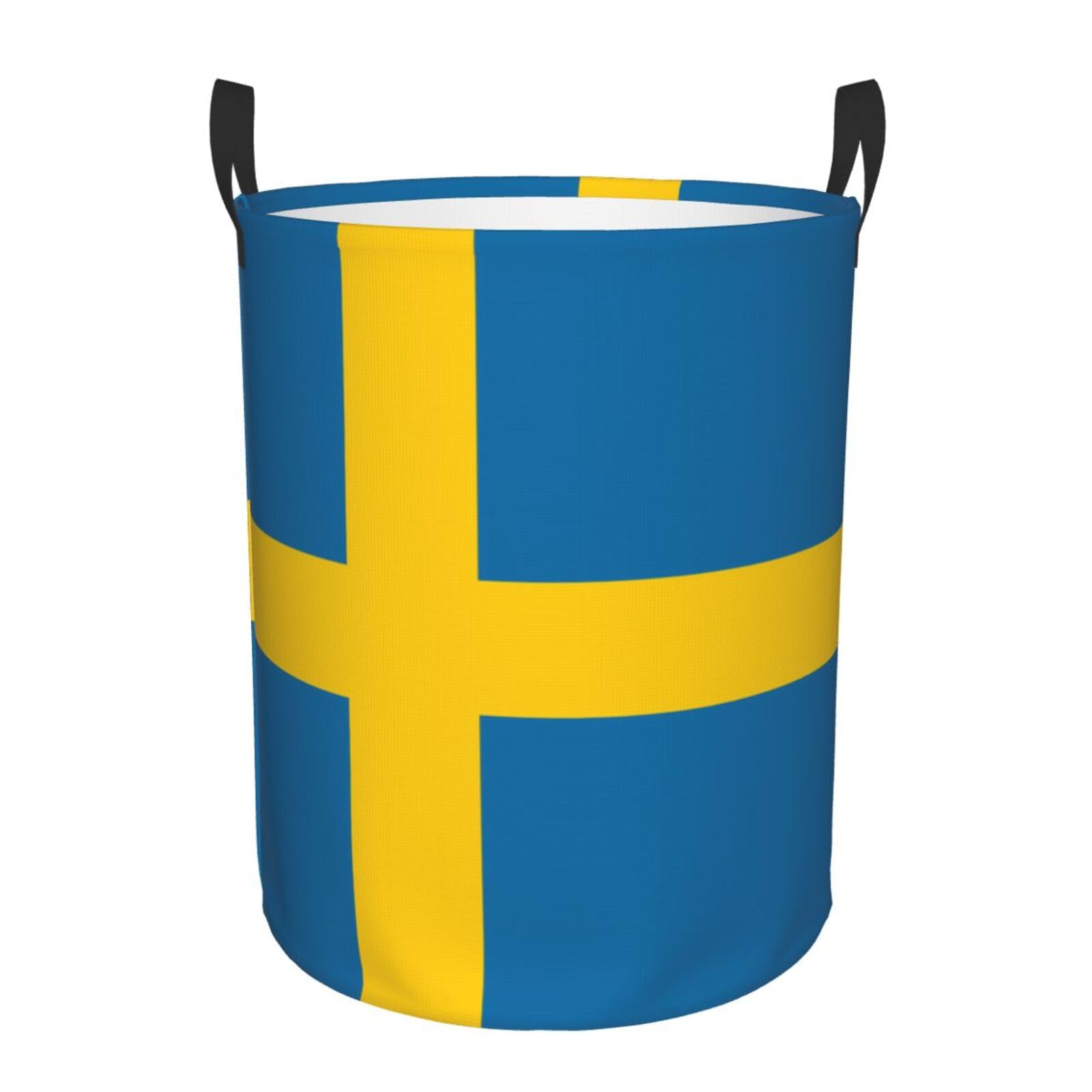 M Circular Hamper Swedish flag Print for Dirty Clothes