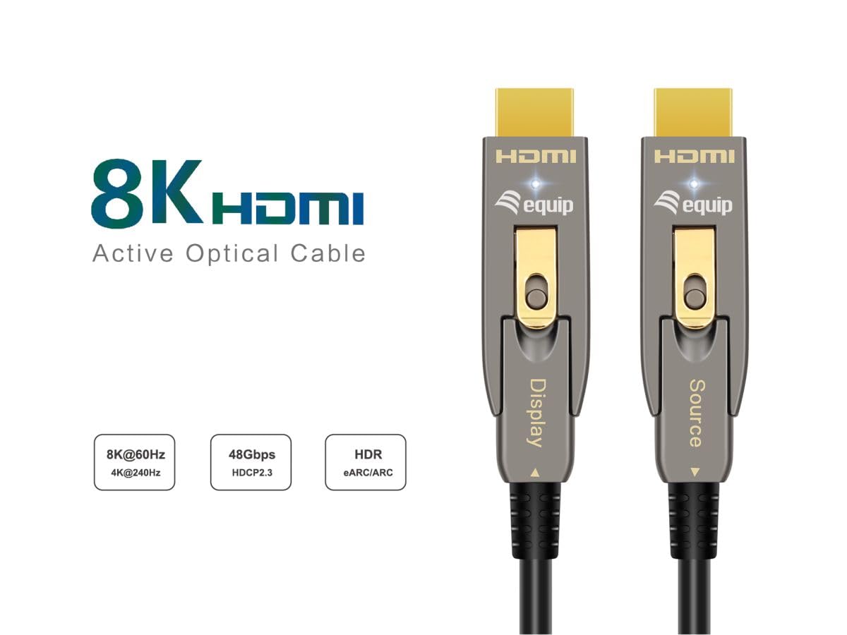 Equip HDMI HS Ethernet 2.1 D/A D-AOC 8K/60Hz 30,00 m szary