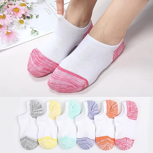 No Show Socks for Women - Low Ankle Footies for Sneakers, Athletic Anti-Slip Invisible Liner, 6/8 Pairs2