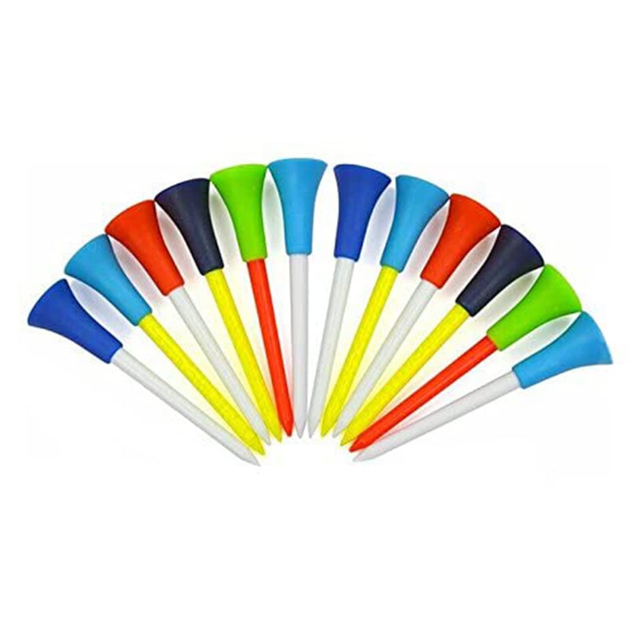 Golf Tees 50 Pack 3 1/4 Pulgadas Irrompible Plástico Colores Mezclados