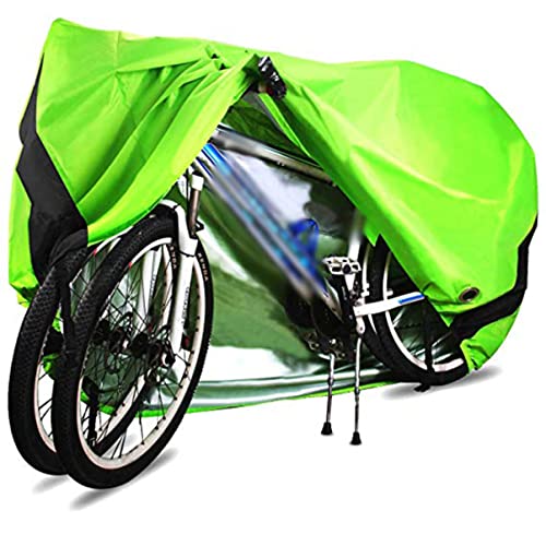 OSOLADY Weatherproof Bike Cover with Lockhole S Black Fluorescent Green for Outdoor Protection Lightweight Portable Bike Protector Against Rain rays