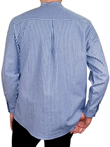 Mens Vintage Style Grandfather Shirt Cotton3
