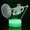 WFTBEJ 3D Illusie Lamp 3d Muziekinstrument suona LED Lamp, Dimbaar 16 Kleuren Veranderen, Afstandsbediening en Touch…