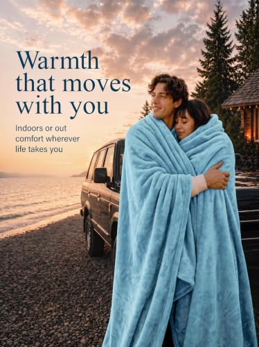 Image of Utopia Bedding Soft Fleece Bed Blanket Twin Size Washed Blue (60x80 Inch)