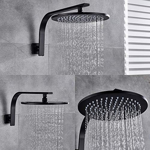 Doccia termostatica, soffione Doccia, Set di rubinetti per Doccia da Bagno Nero di recente Produzione 8/10/12/16 con Miscelatore per Acqua Calda e Fredda, 8 insh B, 8 A Fa