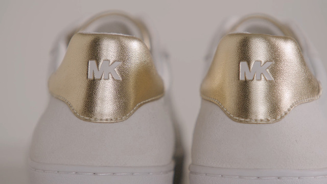 Amazon.com | Michael Kors Women's Scotty Lace Up Sneaker, PL GLD