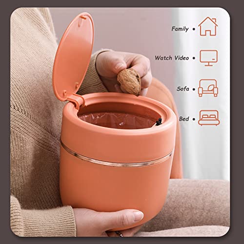 Mini caneca de basura con tapa negra para escritorio miniatura 3