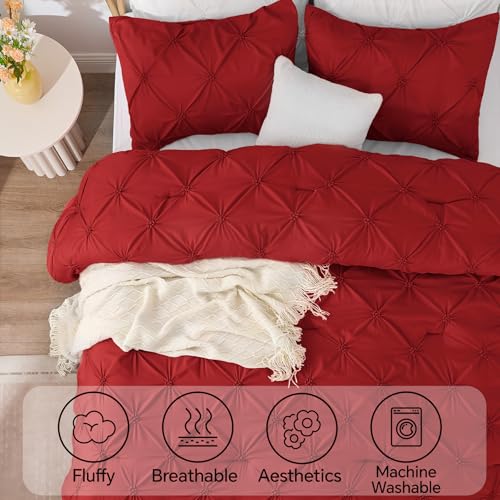 Image of BEDELITE King Comforter Set Rose Red,Lightweight & Soft Comforter