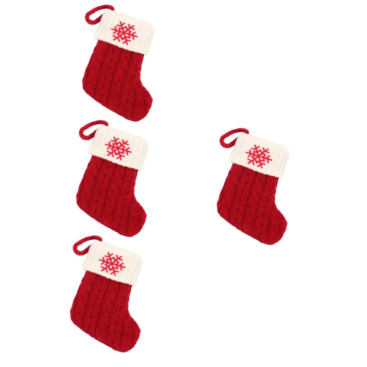 Zerodeko 4 Pezzi Calzini per Albero di Natale Figurine Vacanza Babbo Natale Sacchettini Bomboniere Calza Natalizia del Festival Sacchetto Dell'albero di Natale Calza Festiva Cotone