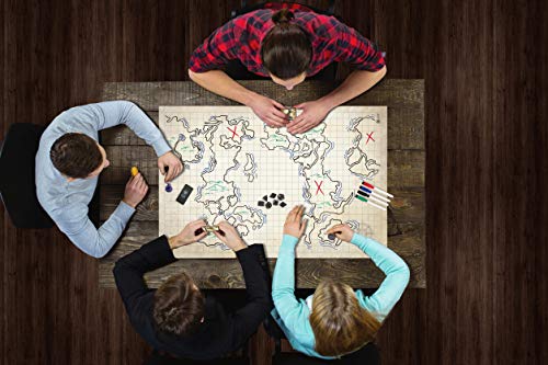 Battle Grid Game Mat - Ultra Durable Polymer Material - Role-Playing Grid Map - Dry Erase Reusable Tabletop Squares - Dungeons Rpg Dragons - Perfect Set For Starters And Masters - 24 X 36 #TOP3