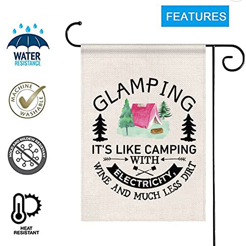 Pofull Camp Lover Gift Camping Garden Flag Camping Trailer Rv Yard Sign Banner (Glamping It's Like Flag) #TOP2