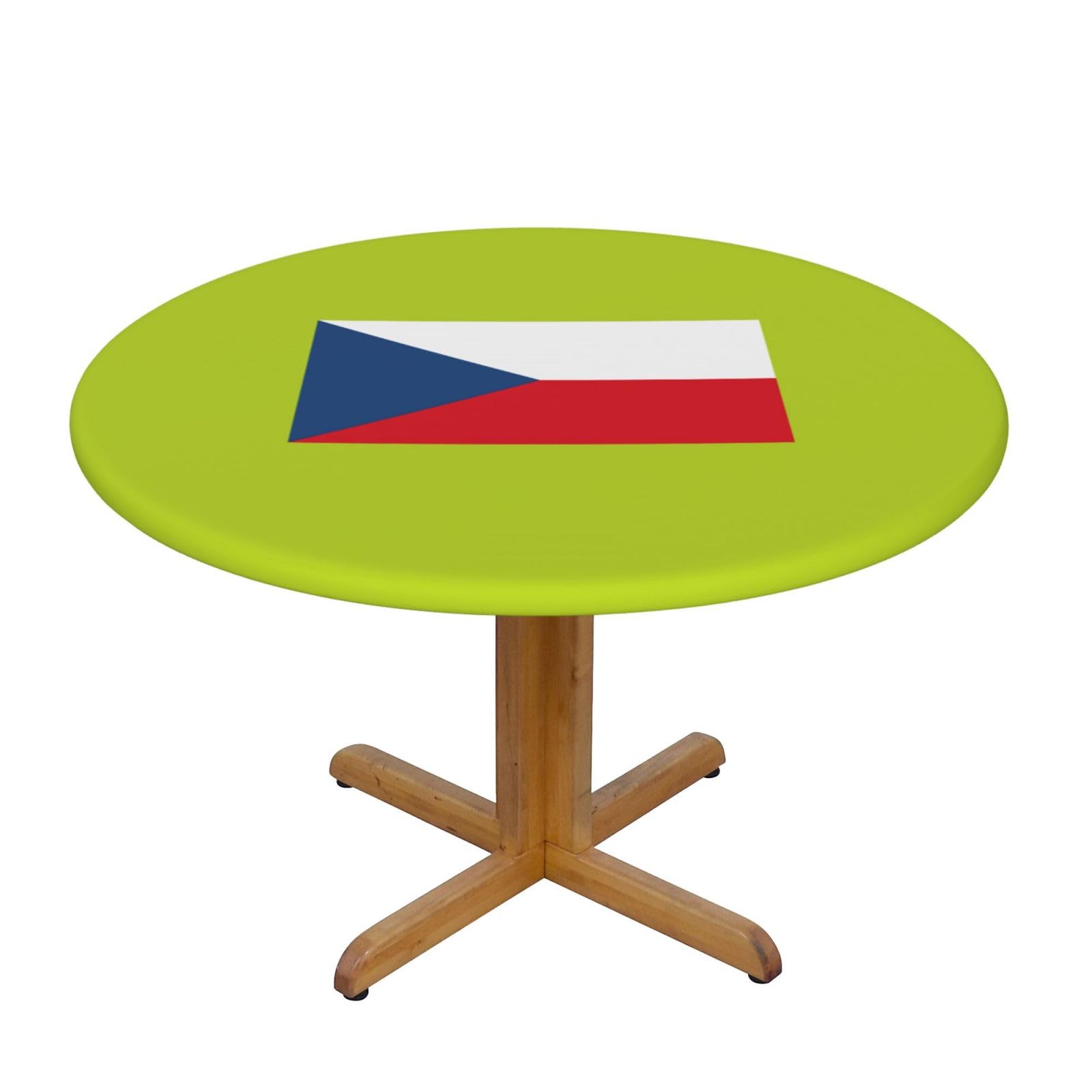 PPHGUT Flag of the Czech Republic Print Round Tablecloth Family Table Cover Kitchen Wedding Party Everyday Outdoor