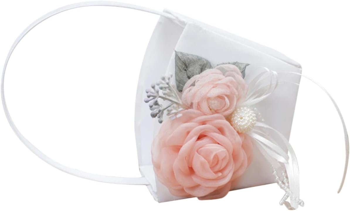 TOYANDONA Wedding Bride Flower Basket with Handle Fabric Petal Storage Basket for Flower for Wedding Ceremony and Event Supplies