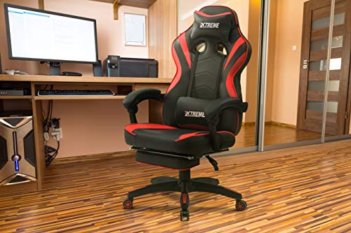 Xtreme Gamingstoel, stoel, ergonomische bureaustoel, computerstoel, draaistoel, met hoofd-, lenden- en voetensteun… - Image 8