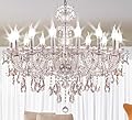 Clear 12 Lights K9 Crystal Chandelier,Candle Pendant Lamp Ceiling lighting, Crystal Chandeliers for dining room ,Bedroom,Living Room, 33 inch x27.5 Inch ( Color: Clear)with 12pcs 5W E12 LED Bulbs.