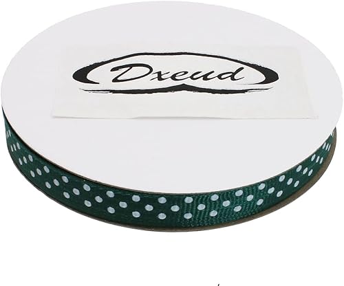 Miniatura 3 de Cinta de grogrén de lunares de 25 yardas cada rollo, 100% poliéster (38 pulgadas, verde oscuro)
