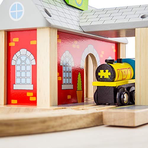 Bigjigs Rail Wooden Railway Station - Other Major Rail Brands Are Compatible #TOP3