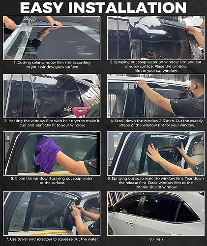 Image of Car Window Tint Film 15% VLT, 30 inch in x 15' FT UVR 99% Heat& UV Block, Scratch Resistant, undisturbed Signal, Privacy Film for Windshield, Professional Auto Car Tint Roll
