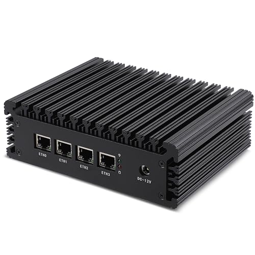 Image of Mini PC Router Firewall Intel N100 up to 3.4GHz, K100L4 8G DDR5 RAM 64G SSD Micro Firewall Appliance Computer Router with 4x2.5GbE I226-V LAN, Support AES-NI