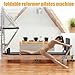 GNNymphyte Oak Wood Home Pilates with Tower, Foldable Pilates Reformer Machine with Jumpboard and Pilates Box for Studio Equipment