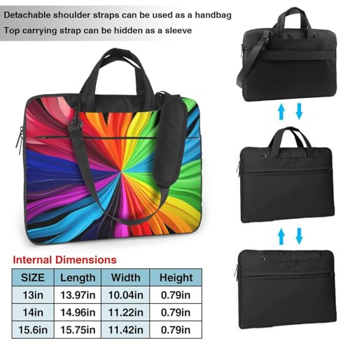 Housse ordinateur résistant aux chocs arc-en-ciel avec sangle