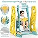 Amictoy Toddler Slide and Swing Set, 5 in 1 Kids Climber Slide Playset for Toddlers Age 1-3, Freestanding Baby Slide Indoor Outdoor Playground with Basketball Hoop