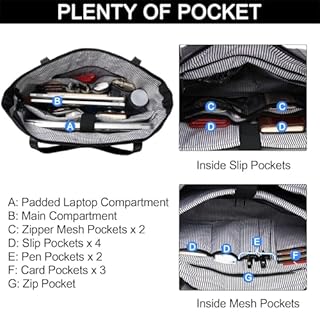 ChaseChic Sac pour ordinateur portable pour femme, imperméable, grand sac fourre-tout classique pour enseignant, sac à bandoulière pour enseignant, sac à bandoulière pour ordinateur de 39,6 à 43,2 cm