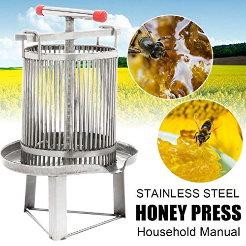 PRIT2016 Universal Household Manual Bee Honey Press Presser Wax Machine for Beekeeping Agriculture Vertical Stripe Silver