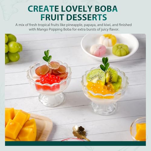 Image of Soeos Mango Popping Boba, 6.6lbs (3Kg), Popping Boba Pearls | Bursting Mango Juice Boba Pearls for Bubble Tea, Desserts & Drinks