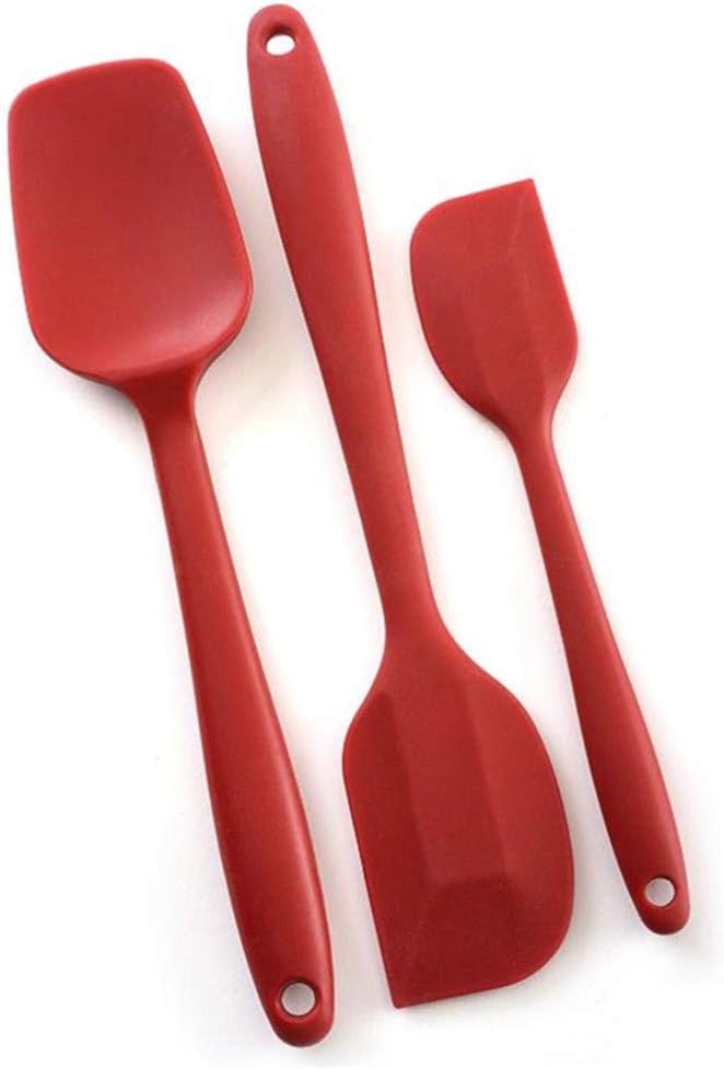 Silicone Spatula 3-piece Set,Heat-Resistant Spatulas,Non-stick Rubber Spatulas (Red)