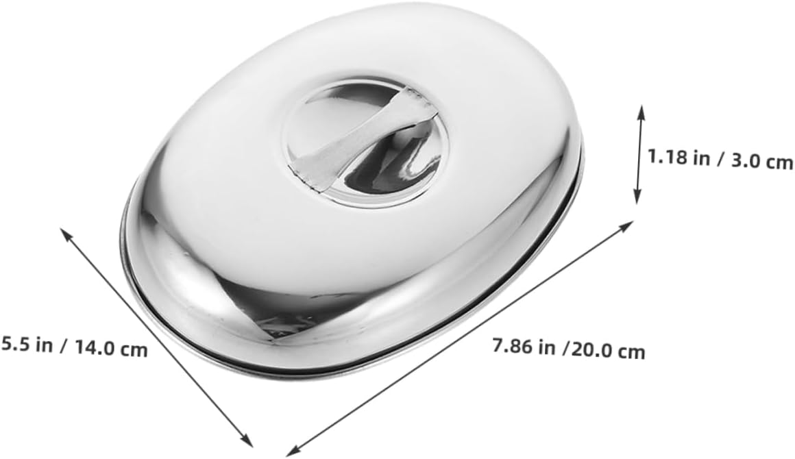 2pcs Stainless Steel Oval Food Dome for Griddle Pans Serving