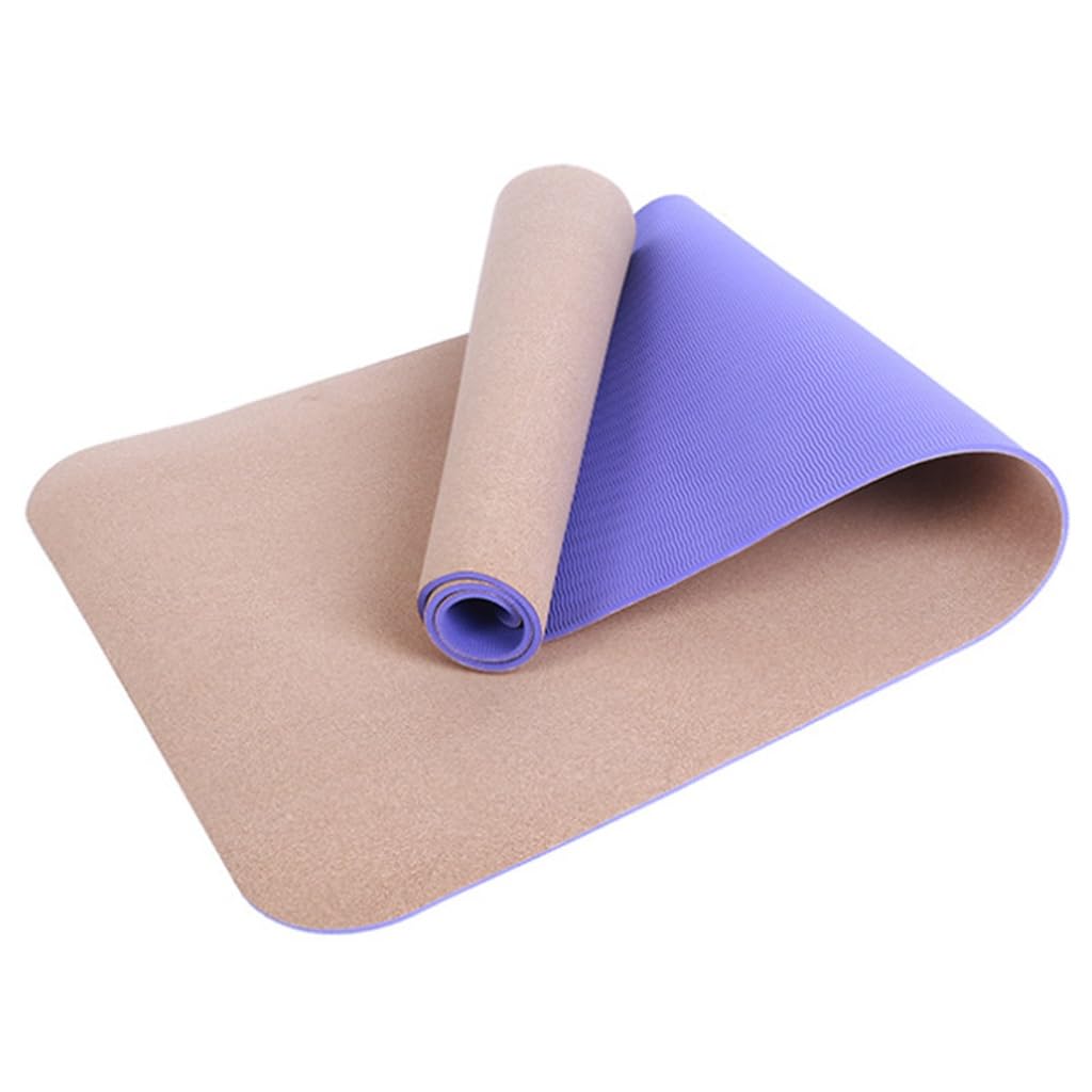 Esterilla de Yoga de Corcho Antideslizante Esterilla de Gimnasia Sostenible Suave Duradera Yoga Rodillera Cojín para Yoga Caliente (Color : Style1, Size : 183 * 61 * 0.6cm)