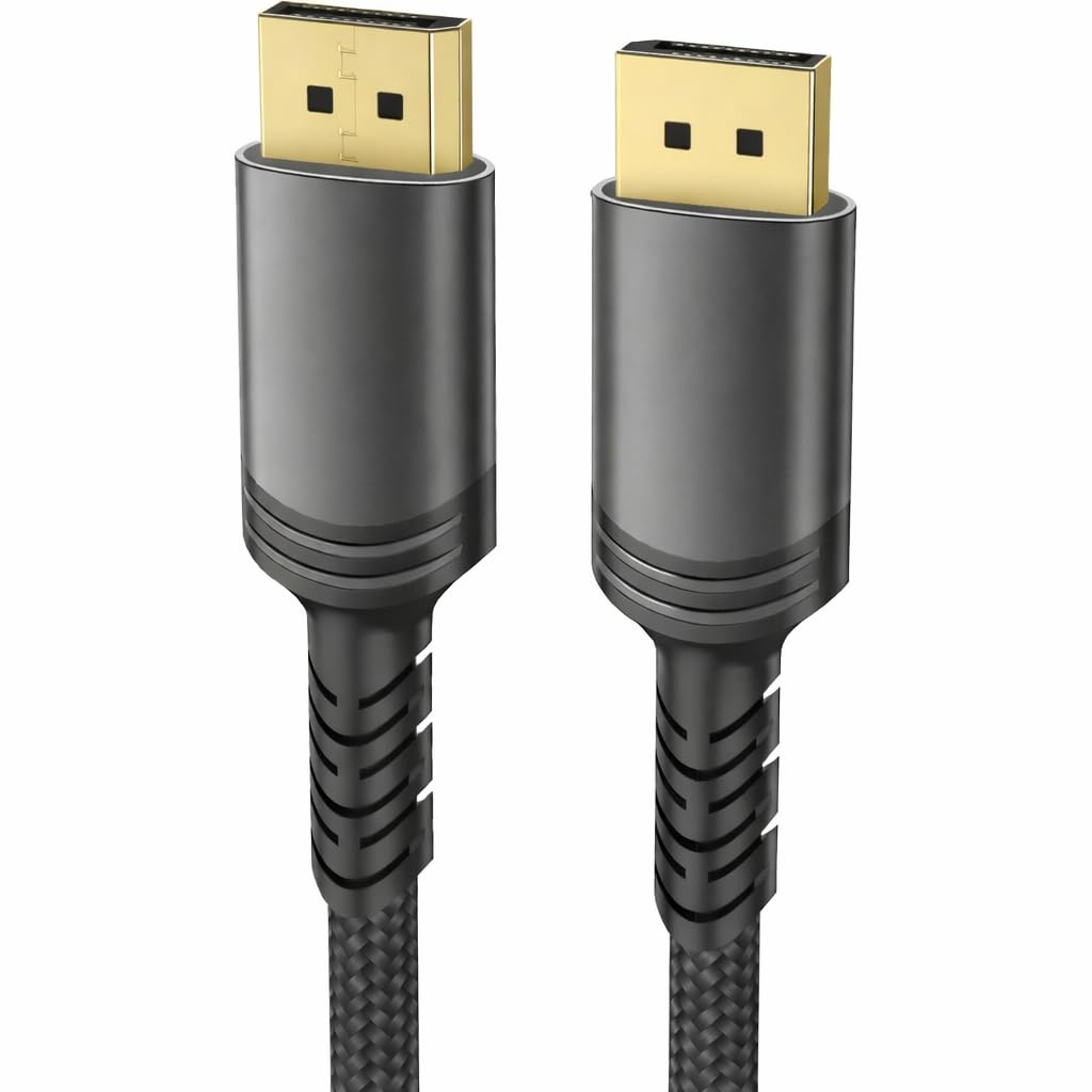 Cavo DisplayPort 2 m 40 Gbps ad alta velocità, supporta 10K 8K 4K a 60 Hz, compatibile DP 1.4, cavo video con rivestimento in nylon